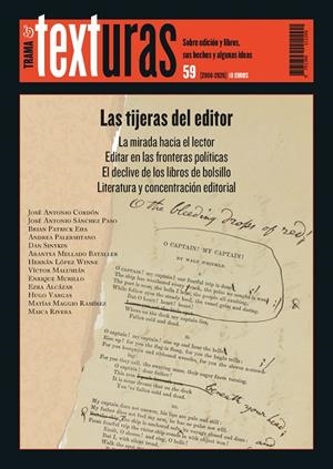 TEXTURAS 59. LAS TIJERAS DEL EDITOR | 9791399112290 | VARIOS AUTORES