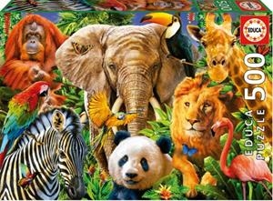 PUZLE COLLAGE DE ANIMALS SALVATGES 500 PECE | 8412668195509