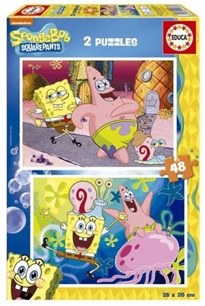 BOB ESPONJA PUZZLE 2X48 PIEZAS | 8412668193888