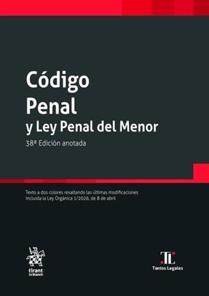 CODIGO PENAL Y LEY PENAL DEL MENOR 38ª EDICIÓN | 9791370408756 | ALVAREZ GARCIA, FRANCISCO JAVIER