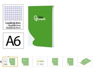 BLOC NOTES A6  QUADRICULA 4 MM. LIDERPAPEL 80FULLS | 8423473061835