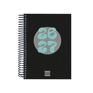 AGENDA ESPIRAL CURS COOL 1/8 1DP 26-27 NEGRE | 8422952415886