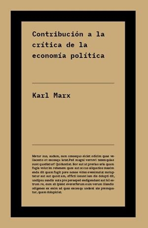 CONTRIBUCIÓN A LA CRÍTICA DE LA ECONOMÍA POLÍTICA | 9791388115127 | MARX, KARL