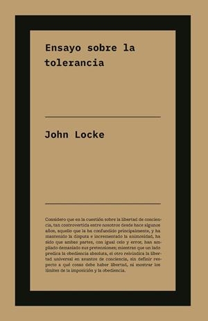 ENSAYO SOBRE LA TOLERANCIA | 9791388115189 | LOCKE, JOHN