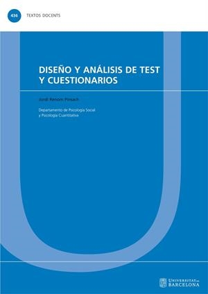 DISEÑO Y ANÁLISIS DE TEST Y CUESTIONARIOS | 9788491687108 | RENOM PINSACH, JORDI