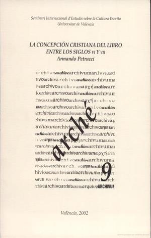ARCHE 9 - CONCEPCIÓN CRISTIANA DEL LIBRO | 9788437056623 | PETRUCCI, ARMANDO