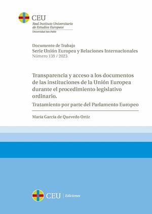 TRANSPARENCIA Y ACCESO A LOS DOCUMENTOS DE LAS INSTITUCIONES DE LA UNIÓN EUROPEA | 9788419976161 | GARCÍA DE QUEVEDO ORTIZ, MARÍA