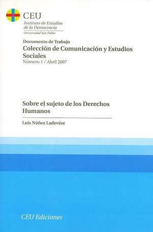 SOBRE EL SUJETO DE LOS DERECHOS HUMANOS | 9788496860162 | NÚÑEZ LADEVÉZE, LUÍS