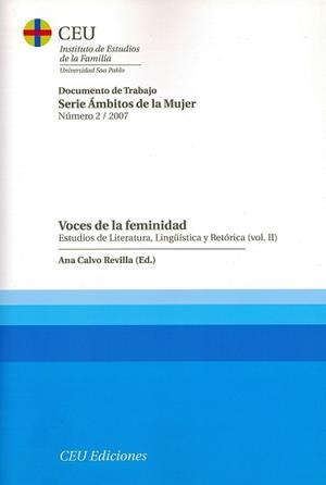 VOCES DE LA FEMINIDAD. VOL II | 9788496860599 | CALVO REVILLA, ANA