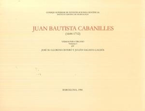 VERSOS PARA ÓRGANO. TOMO I | 9788400063603 | CABANILLES, JUAN BAUTISTA