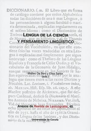 LENGUA DE LA CIENCIA Y PENSAMIENTO LINGÜÍSTICO | 9788497498944 | DE BENI, MATEO