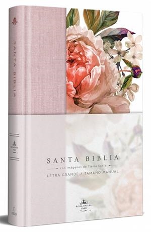 BIBLIA REINA VALERA 1960 LETRA GRANDE. TAPA DURA, TELA ROSADA CON FLORES, TAMAÑO MANUAL | 9781644733875 | REINA VALERA REVISADA 1909