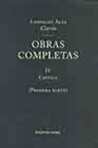 OBRAS C. CLARIN TOMO 4 (1ª PARTE) CRITICA | 9788484590538 | BONET, LAUREANO / ALAS "CLARÍN", LEOPOLDO