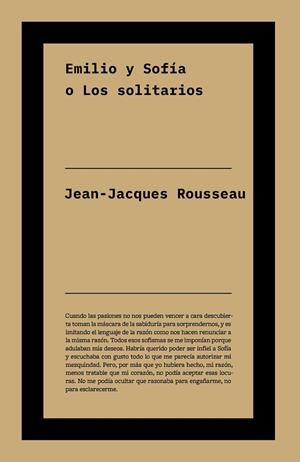 EMILIO Y SOFÍA O LOS SOLITARIOS | 9791388115387 | ROUSSEAU, JEAN JACQUES