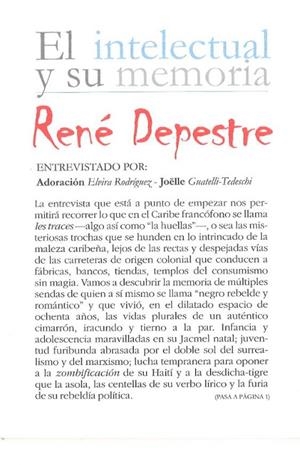 RENE DEPESTRE | 9788433848147 | RODRÍGUEZ, ELVIRA / GUATELLLI-TEDECHI, JOËLLE