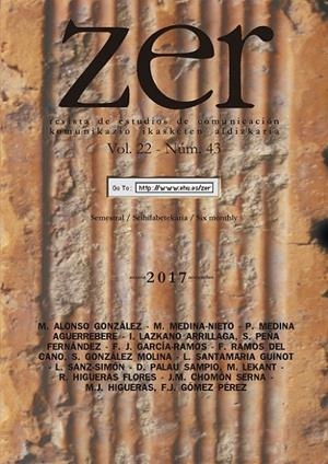 ZER VOL. 22 REVISTA DE ESTUDIOS DE COMUNICACIÓN NUM. 42 | 9771137110242 | GONZÁLEZ, M. ALONSO