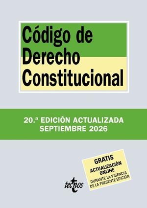 CÓDIGO DE DERECHO CONSTITUCIONAL (ED. SEPTIEMBRE 2026) | 9788430994472 | EDITORIAL TECNOS
