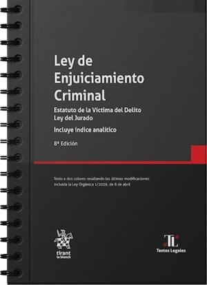 LEY DE ENJUICIAMIENTO CRIMINAL - 8ED. (ANILLAS) | 9791370408541 | GÓMEZ COLOMER, JUAN LUIS