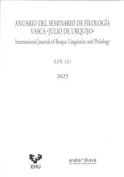 ANUARIO DEL SEMINARIO DE FILOLOGÍA VASCA "JULIO DE URQUIJO" LIX (2) 2025 | 9789770582619