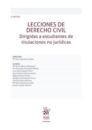 LECCIONES DE DERECHO CIVIL. DIRIGIDAS A ESTUDIANTES DE TITULACIONES NO JURÍDICAS | 9791370590673 | SÁNCHEZ JORDÁN, MARÍA ELENA / GARCÍA GARCÍA, JUAN ANTONIO / CALZADILLA MEDINA, MARÍA ARÁNZAZU